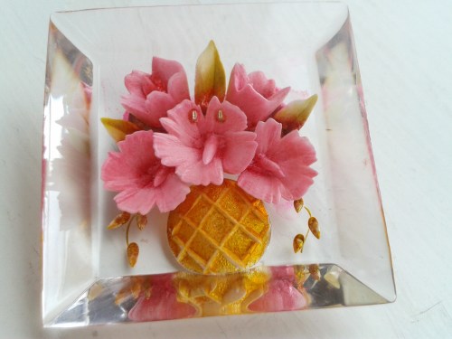 LOVELY floral lucite brooch for MOTHER'S DAY